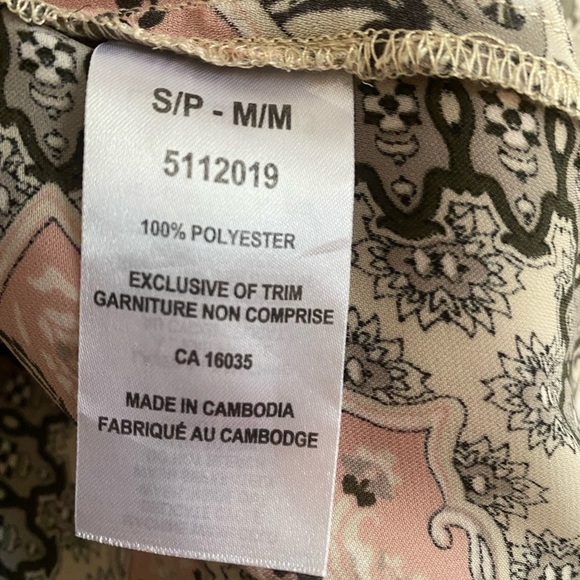 TAHARI Kimono / Cover Up 3/4 Sleeve Printed Open Front Size S/M - Picture 7 of 8